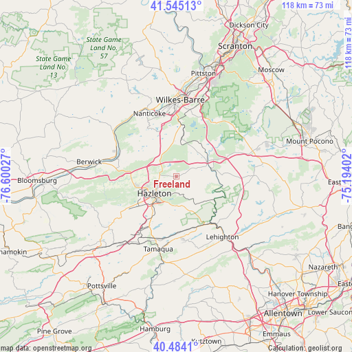 Freeland on map