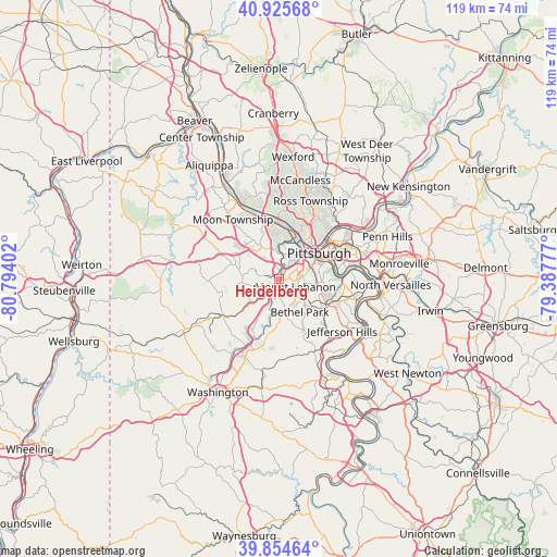 Heidelberg on map