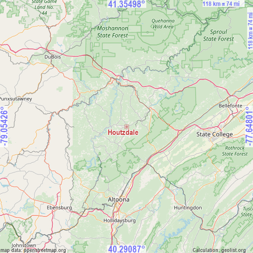 Houtzdale on map