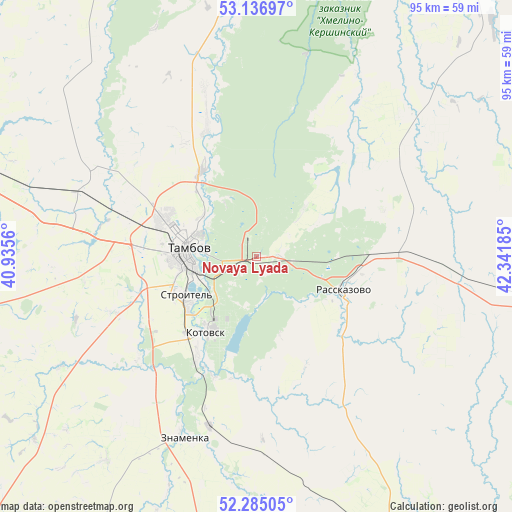 Novaya Lyada on map