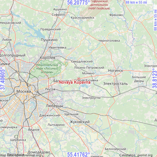 Novaya Kupavna on map