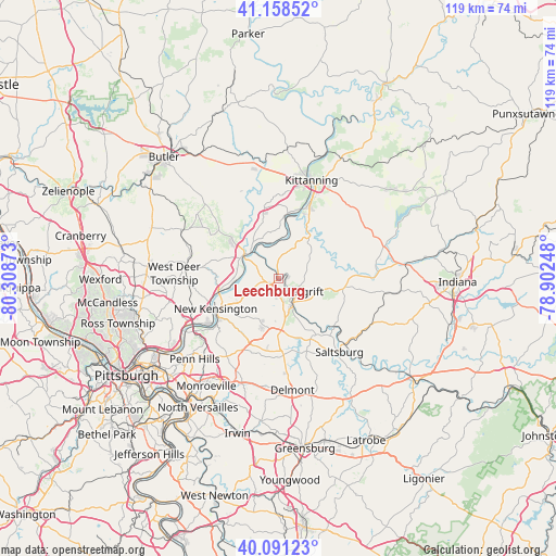 Leechburg on map