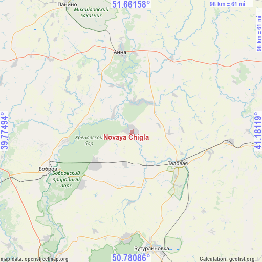 Novaya Chigla on map