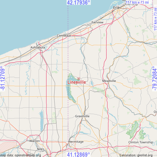 Linesville on map