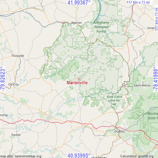 Marienville on map