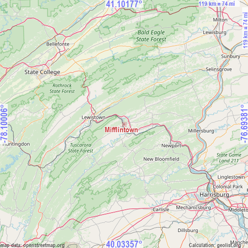 Mifflintown on map