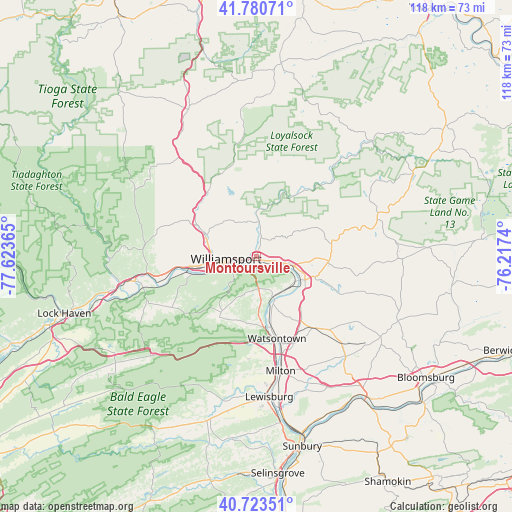 Montoursville on map