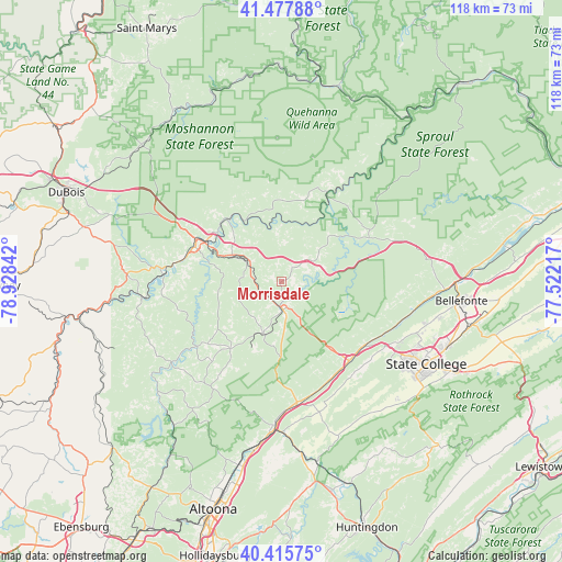 Morrisdale on map