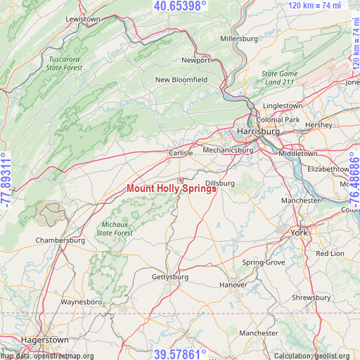 Mount Holly Springs on map