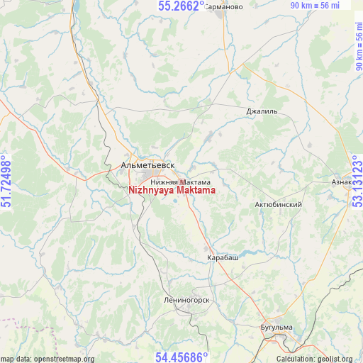 Nizhnyaya Maktama on map