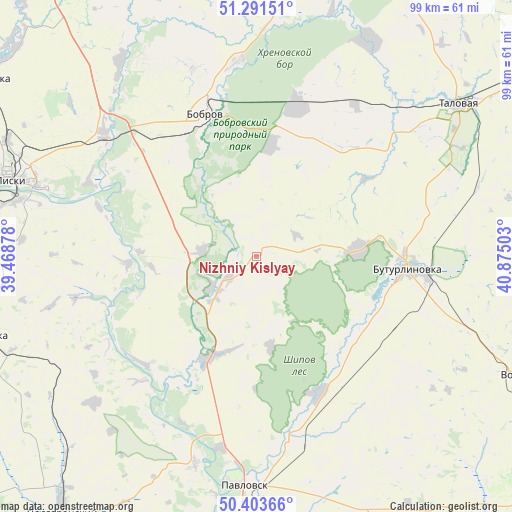 Nizhniy Kislyay on map