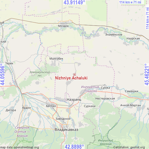 Nizhniye Achaluki on map