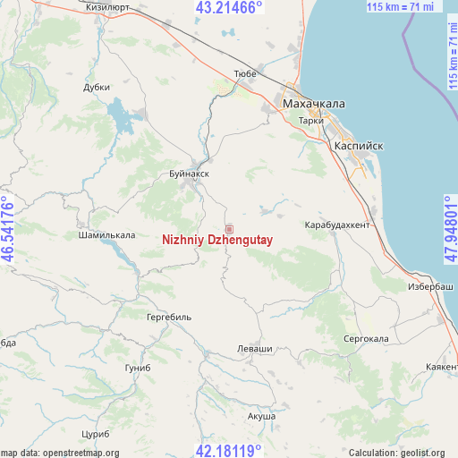 Nizhniy Dzhengutay on map