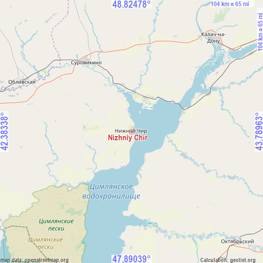Nizhniy Chir on map