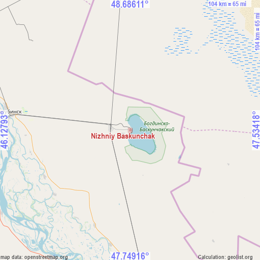 Nizhniy Baskunchak on map