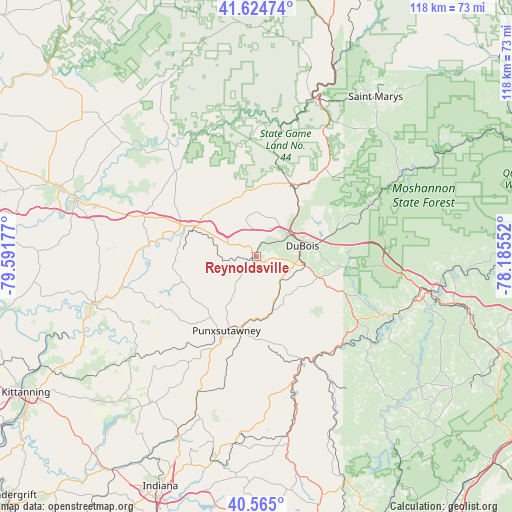 Reynoldsville on map