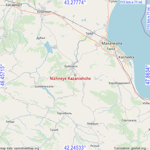 Nizhneye Kazanishche on map