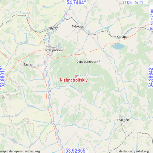 Nizhnetroitskiy on map
