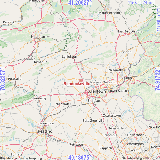 Schnecksville on map