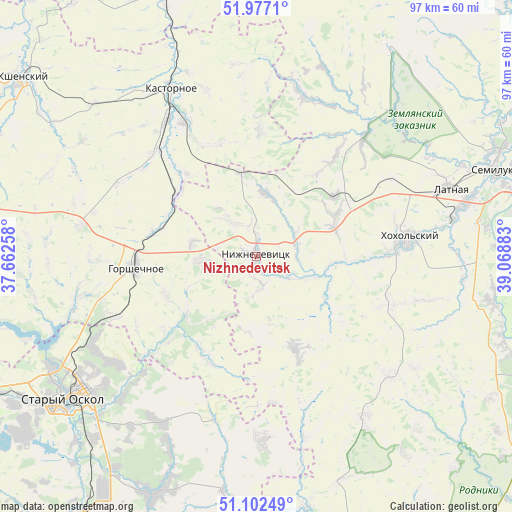 Nizhnedevitsk on map