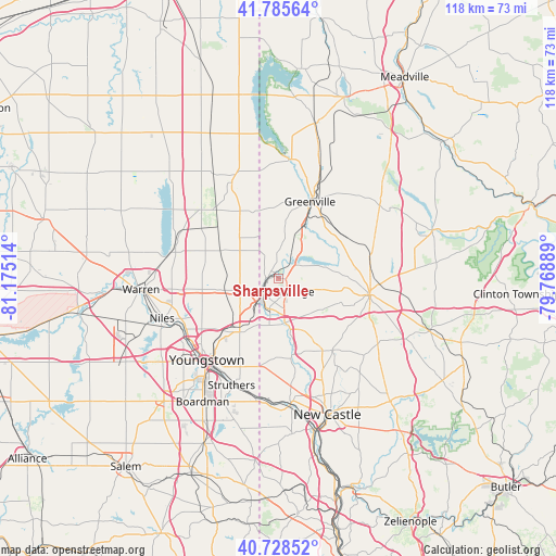 Sharpsville on map