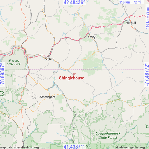 Shinglehouse on map