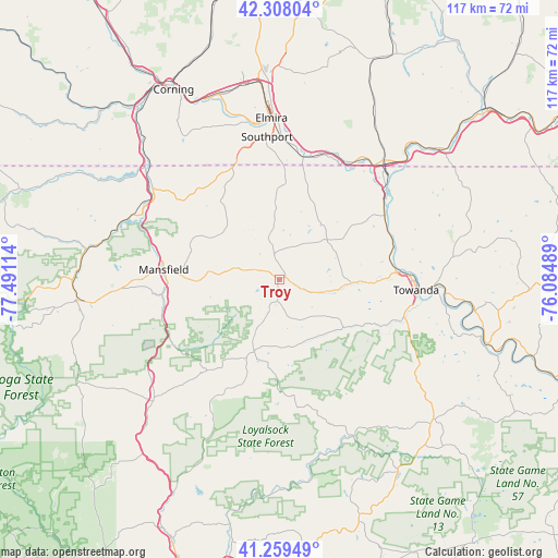 Troy on map