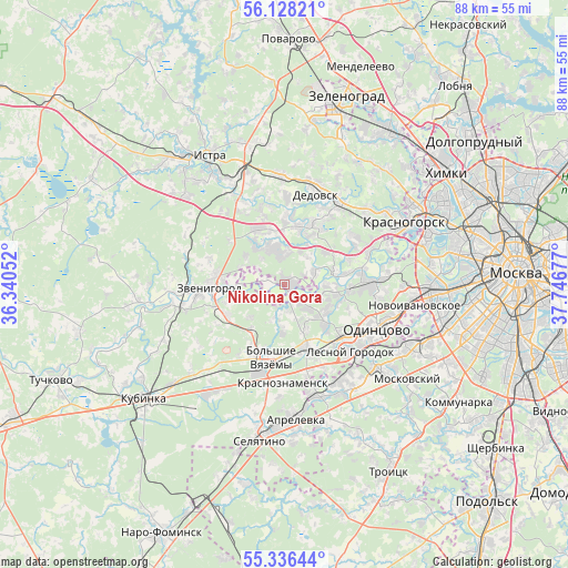 Nikolina Gora on map