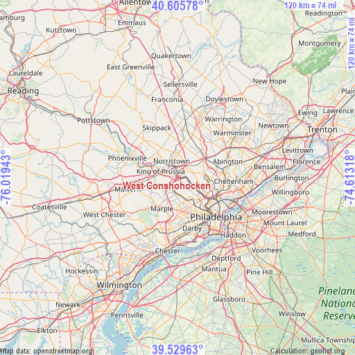 West Conshohocken on map