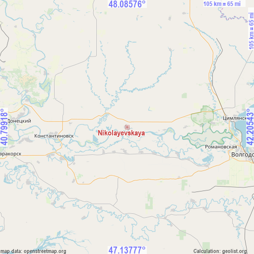Nikolayevskaya on map