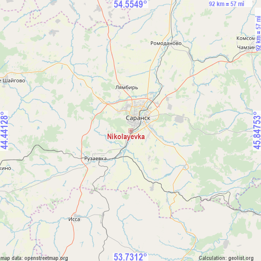 Nikolayevka on map