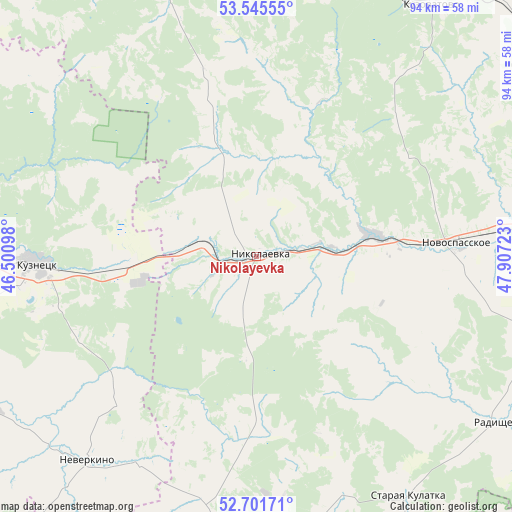 Nikolayevka on map