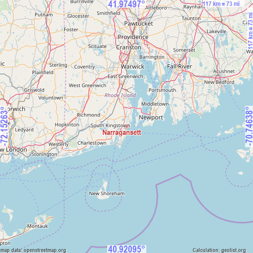 Narragansett on map