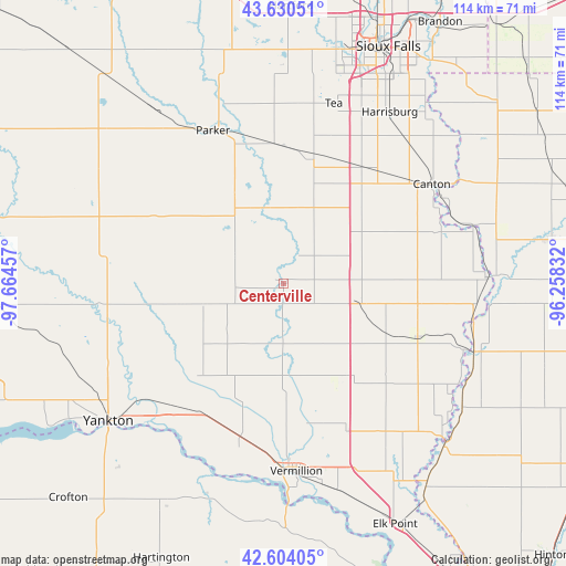 Centerville on map