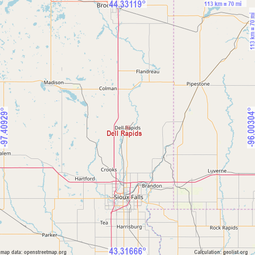 Dell Rapids on map