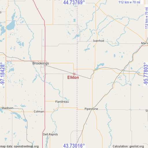 Elkton on map