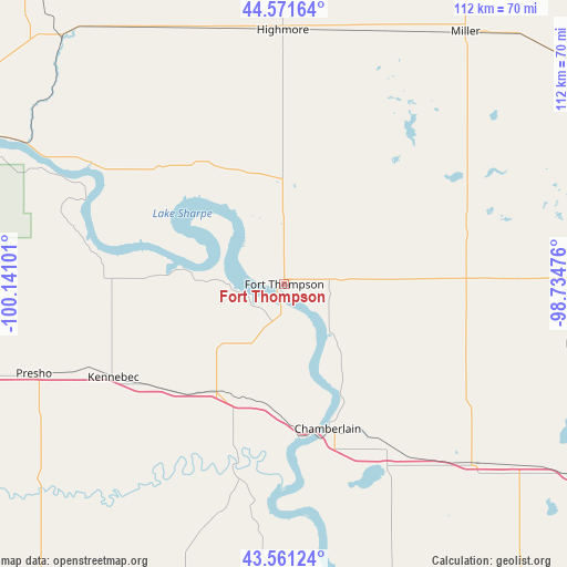 Fort Thompson on map