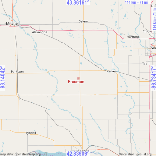 Freeman on map