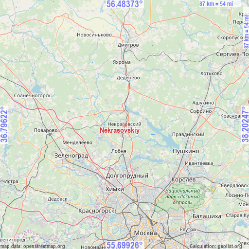 Nekrasovskiy on map