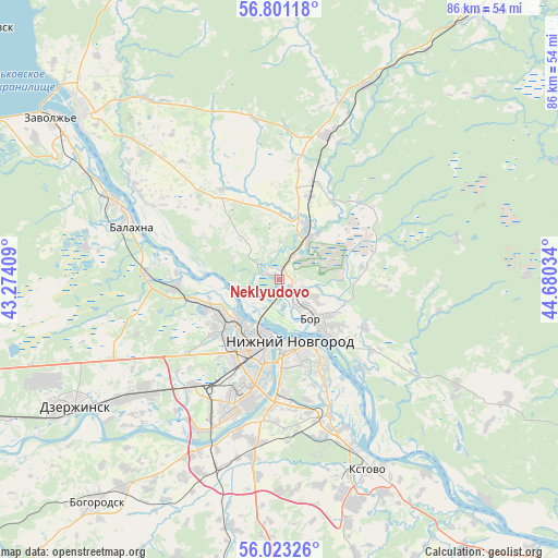 Neklyudovo on map