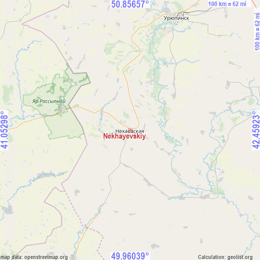 Nekhayevskiy on map
