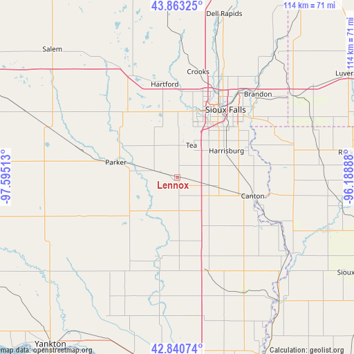 Lennox on map