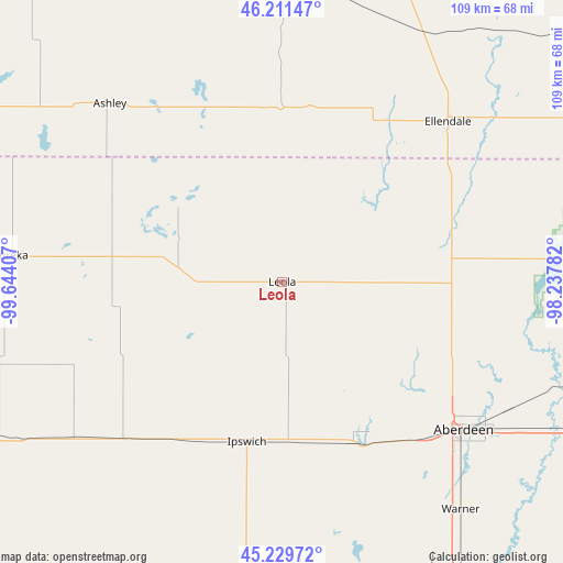 Leola on map