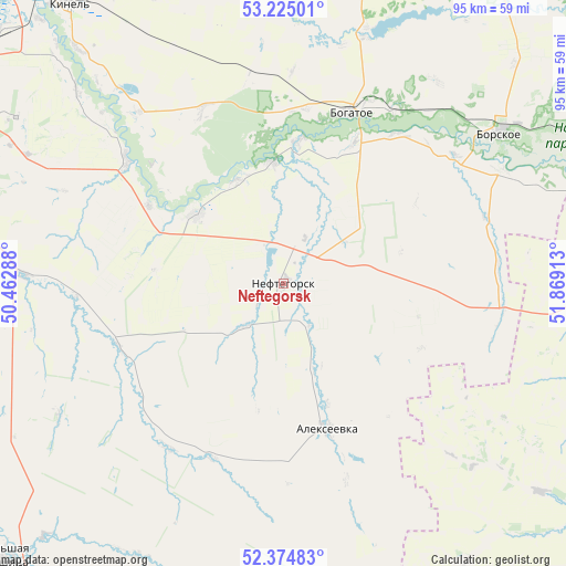 Neftegorsk on map