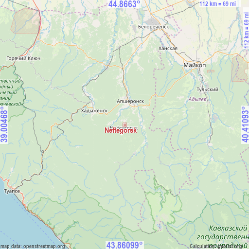 Neftegorsk on map