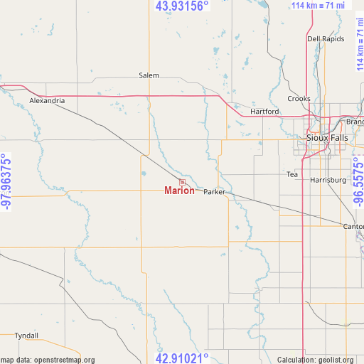 Marion on map