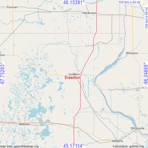 Sisseton on map