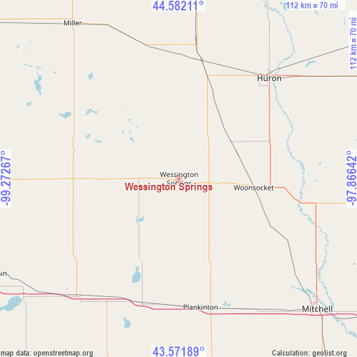 Wessington Springs on map