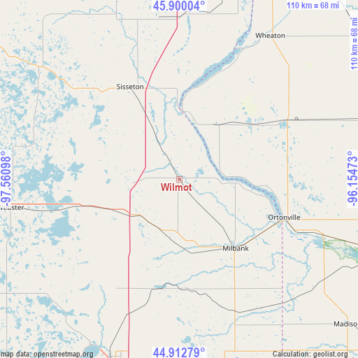 Wilmot on map