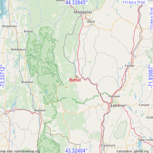 Bethel on map